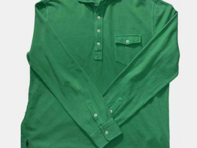 Ralph Lauren Green Long Sleeve Dress Polo Large